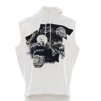 Chanel Women's Camellia Sleeveless Hoodie Printed Cotton