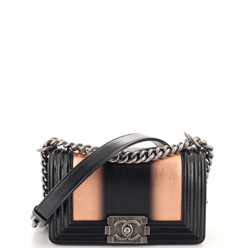 Chanel Bicolor Boy Flap Bag Calfskin Small