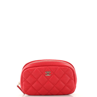Chanel Curvy Cosmetic Pouch Quilted Caviar Small