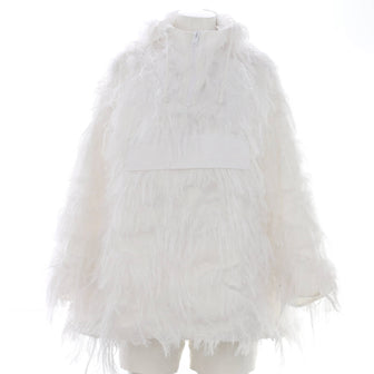 Christian Dior Women's Hooded Anorak Jacket Fringe Technical Fabric