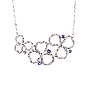 Tiffany & Co. Paper Flowers Open Cluster Necklace Platinum with Diamonds and Tanzanites