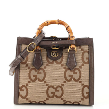Gucci Diana NM Bamboo Handle Tote Jumbo GG Canvas Small