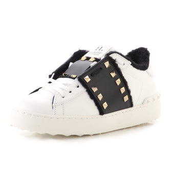 Valentino Garavani Rockstud Untitled Sneakers Leather with Shearling