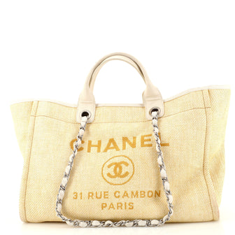 Chanel Deauville Tote Raffia Medium