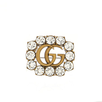 Gucci Crystal Frame GG Brooch Metal Medium