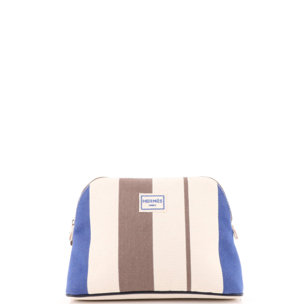 Hermes Bolide Rayures Rocabar Travel Pouch Cotton Medium 187025