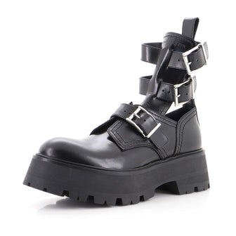 Alexander McQueen Women's Rave Buckle Boot Leather