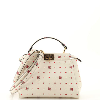 Fendi Valentine's Day Peekaboo Bag Embellished Leather Mini