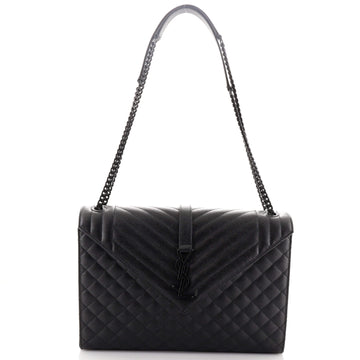 Saint Laurent Classic Monogram Envelope Satchel Mixed Matelasse Leather Large