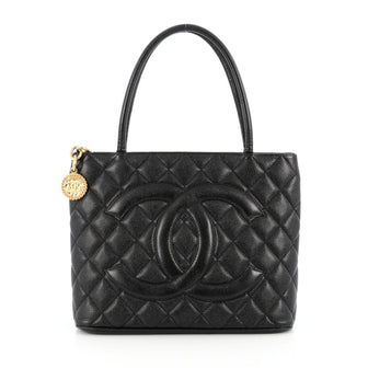 Chanel Medallion Tote Quilted Caviar Black