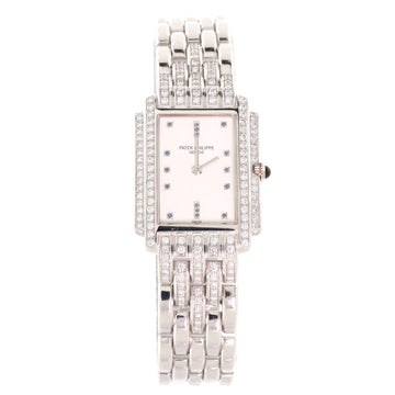 Patek Philippe Gondolo 4825 Quartz Watch White Gold with Diamond Bezel, Lugs and Sapphire Markers 22