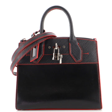 Louis Vuitton City Steamer Handbag Smooth Calfskin with Epi Leather PM