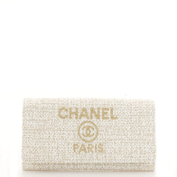Chanel Deauville Flap Wallet Raffia Long