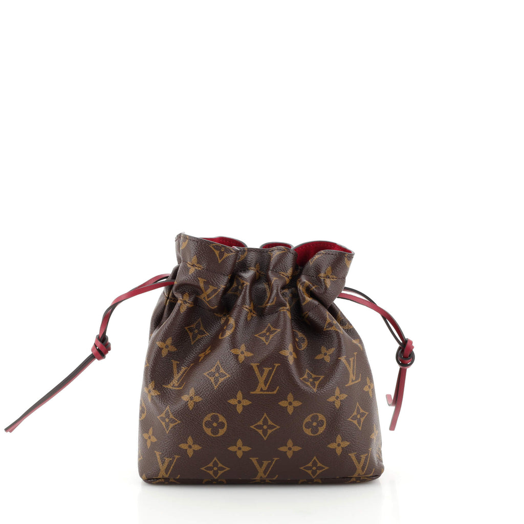 Louis Vuitton Noe Pouch Monogram Brown/Pink in Coated Canvas
