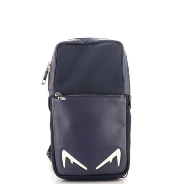 Fendi Monster Sling Bag Nylon and Leather Medium