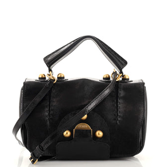 Fendi Secret Code F3 Convertible Satchel Textured Leather