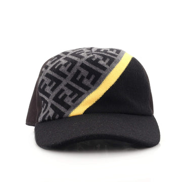Fendi Baseball Cap Zucca Wool and Canvas