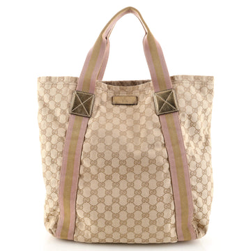 Gucci Original Web Tote GG Canvas Tall