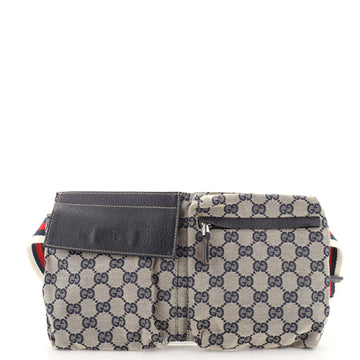 Gucci Vintage Double Belt Bag GG Canvas