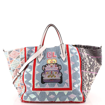 Christian Louboutin Caba Tote Motif Embroidered Jacquard Large