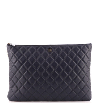 Chanel CC Casino O Case Clutch Quilted Lambskin Large