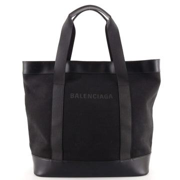 Balenciaga Logo Tote Canvas and Leather Large