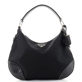Prada Zip Hobo Tessuto with Leather Medium
