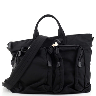 Prada Double Pocket Convertible Tote Tessuto Large