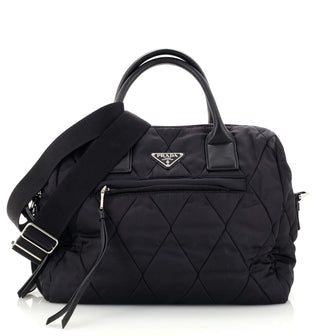 Prada Convertible Boston Bag Quilted Tessuto Medium