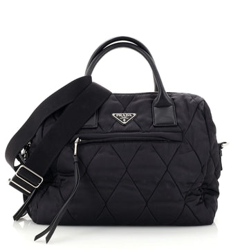 Prada Convertible Boston Bag Quilted Tessuto Medium
