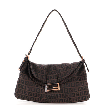 Fendi Vintage Flap Shoulder Bag Zucchino Canvas Large