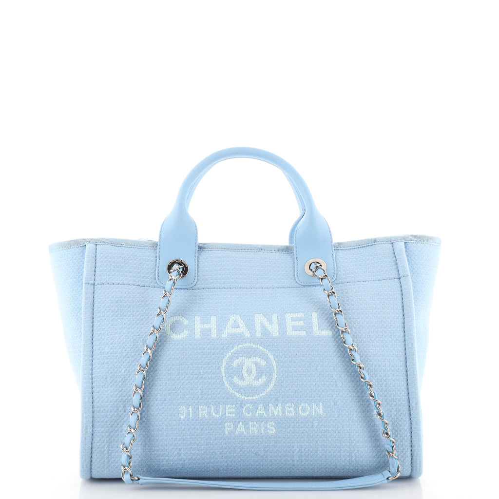 Chanel Deauville NM Tote Mixed Fibers Small Blue 187058243