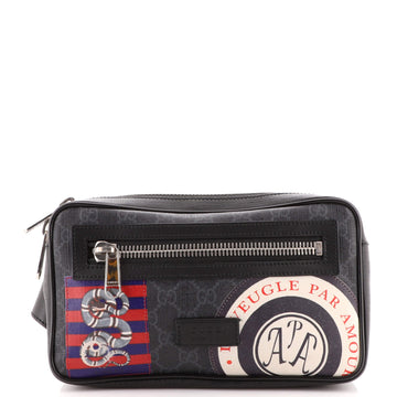 Gucci Night Courrier Waist Bag GG Coated Canvas with Applique