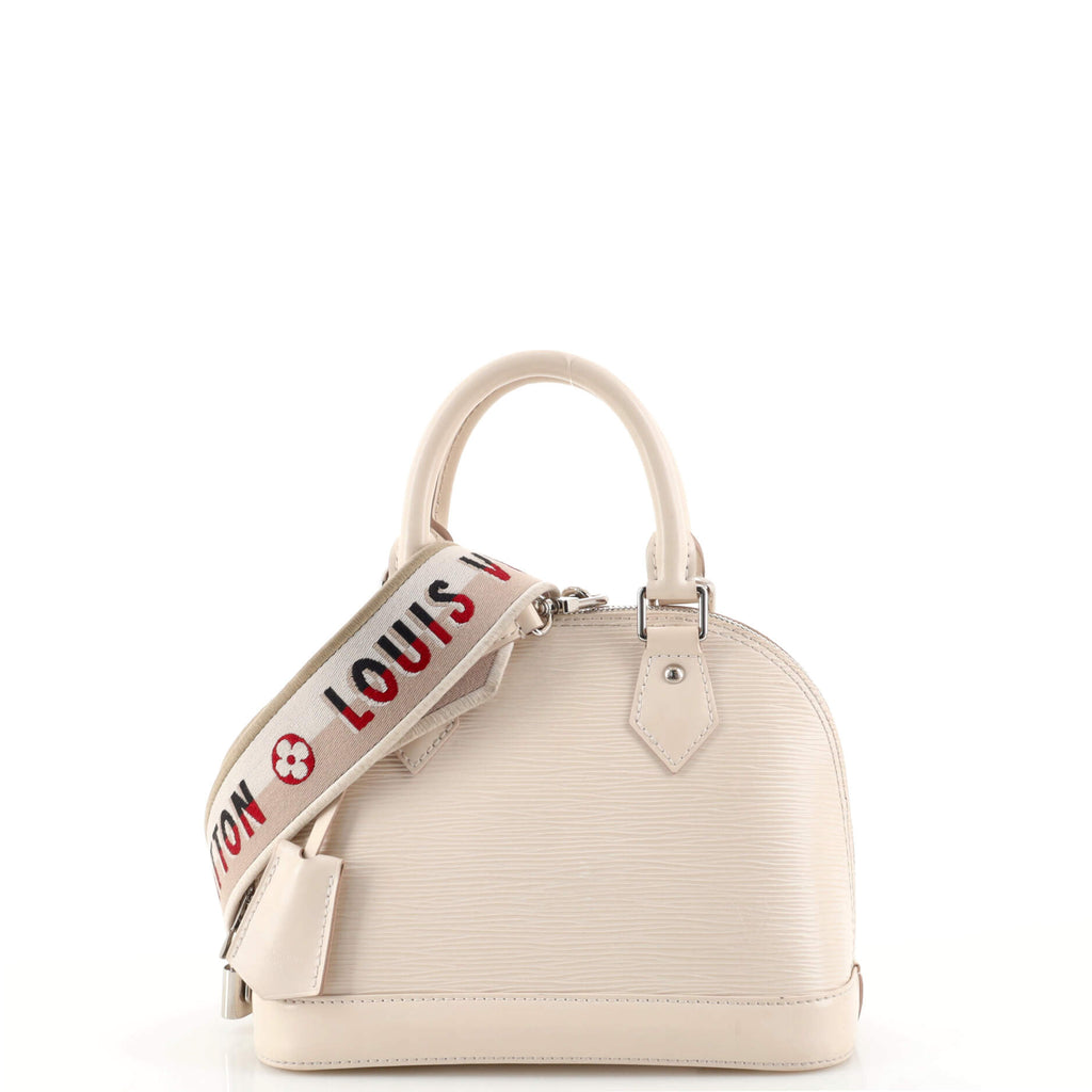 Louis Vuitton Alma Handbag Epi Leather with Logo Jacquard Strap BB Pink  187058261