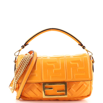Fendi Baguette NM Bag Zucca Embossed Leather Mini