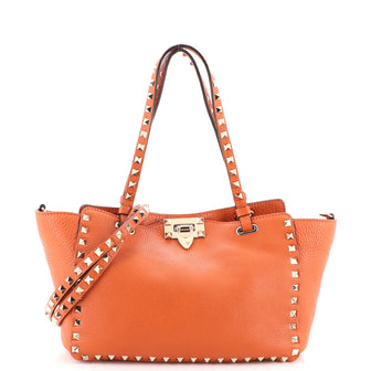 Valentino Garavani Rockstud Tote Pebbled Leather Small