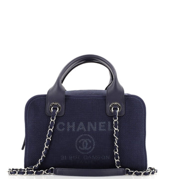Chanel Deauville NM Bowling Bag Mixed Fibers Small