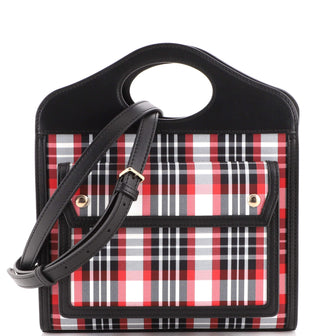 Burberry Pocket Bag Check Canvas and Leather Mini