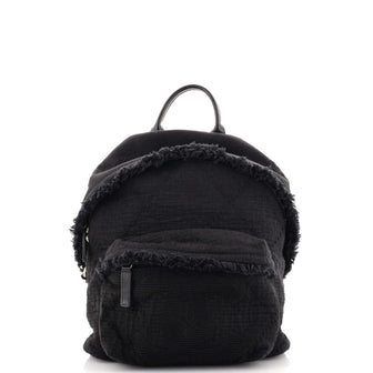 Chanel Front Pocket Backpack Fringe Quilted Canvas