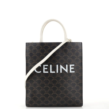 Celine Vertical Cabas Tote Triomphe Coated Canvas Small