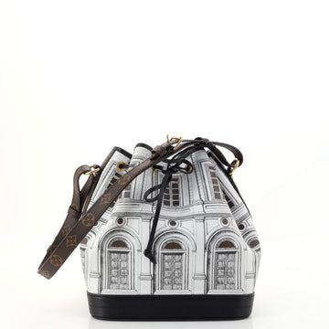 Louis Vuitton Noe Handbag Limited Edition Fornasetti Architettura Print Leather and Monogram Canvas MM