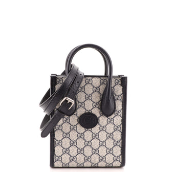 Gucci Interlocking G Tote GG Coated Canvas and Leather Mini