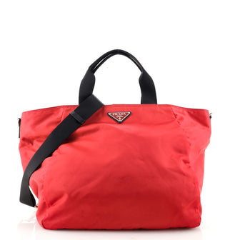Prada Vela Convertible Tote Tessuto Medium