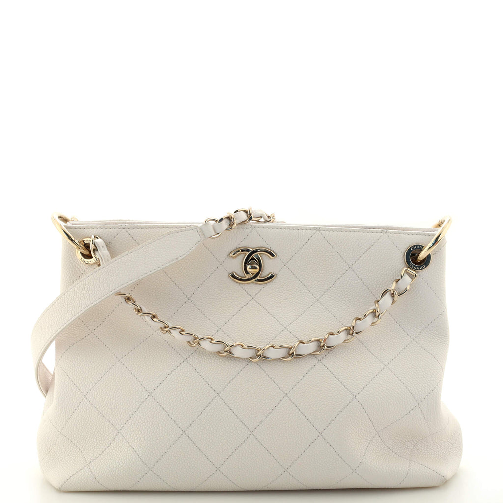 Chanel Convertible Soft Chain Shoulder Bag Stitched Caviar Medium