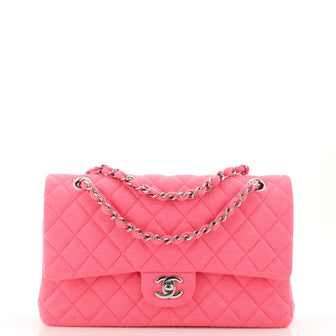 Chanel Classic Double Flap Bag Quilted Jersey Medium