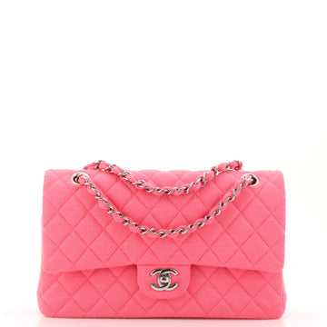 Chanel Classic Double Flap Bag Quilted Jersey Medium