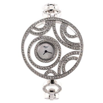 Chopard Happy Spirit Round Quartz Watch White Gold with Diamond Bezel and Bracelet and Mother of Pearl 40
