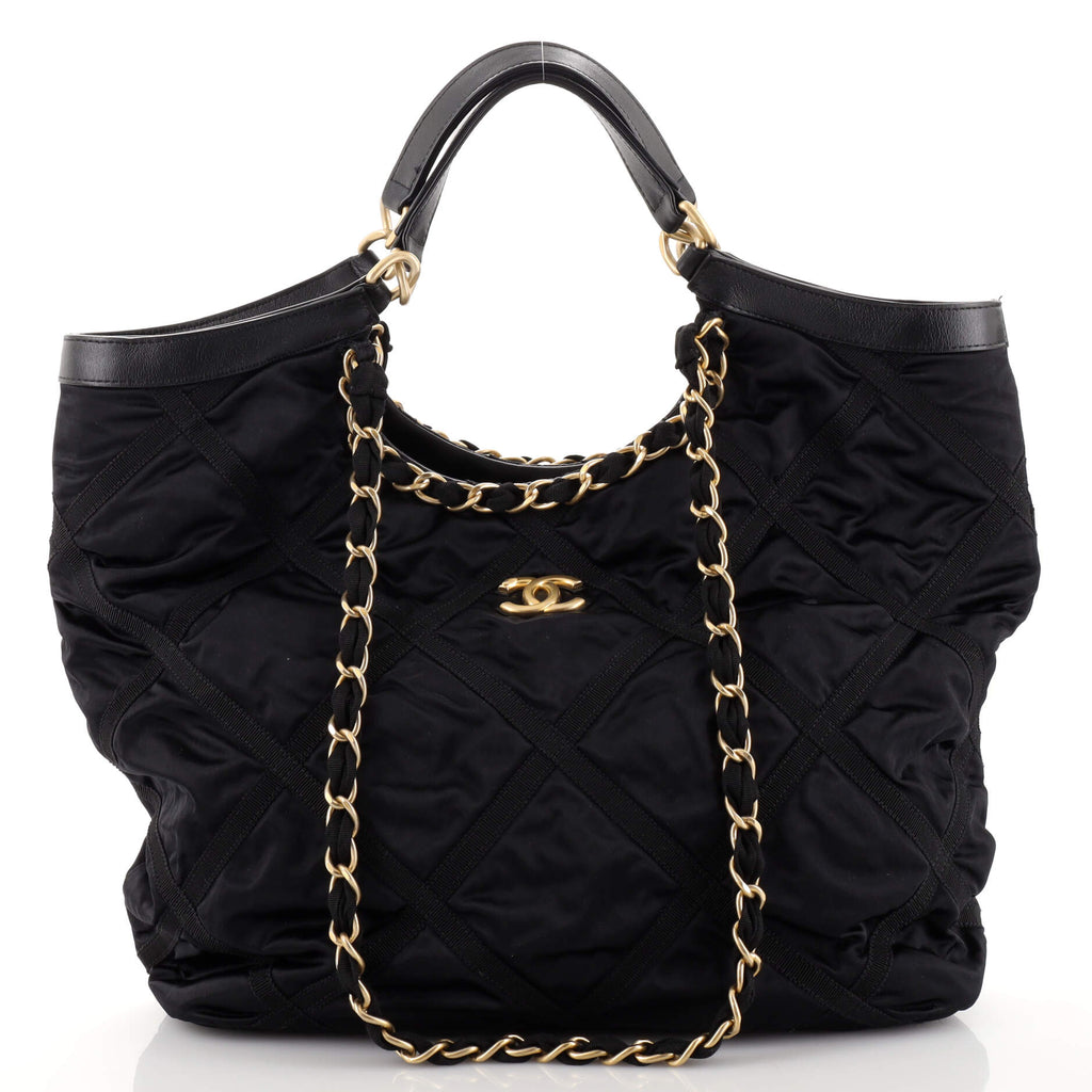 Chanel Maxi Shopping Bag Nylon with Grosgrain Black 18705846