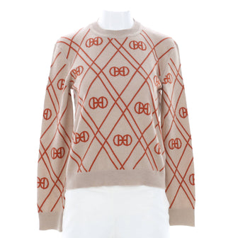 Hermes Women's Crewneck Sweater Printed Cashmere