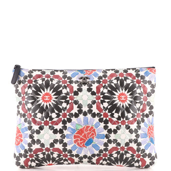 Chanel Dubai O Case Clutch Quilted Printed Lambskin Medium